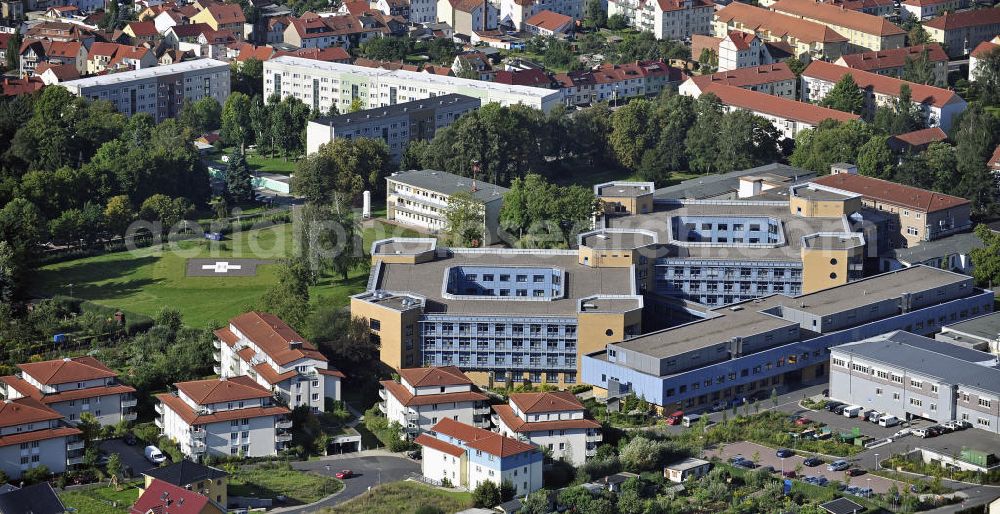 Aerial image Eisenach - Das St.-Georg-Klinikum an der Mühlhauser Straße. Träger des Krankenhauses ist die St. Georg Klinikum Eisenach gGmbH. The St. George's Hospital at the Mühlhauser Strasse. Provider of the hospital is the St. Georg Klinikum Eisenach gGmbH.