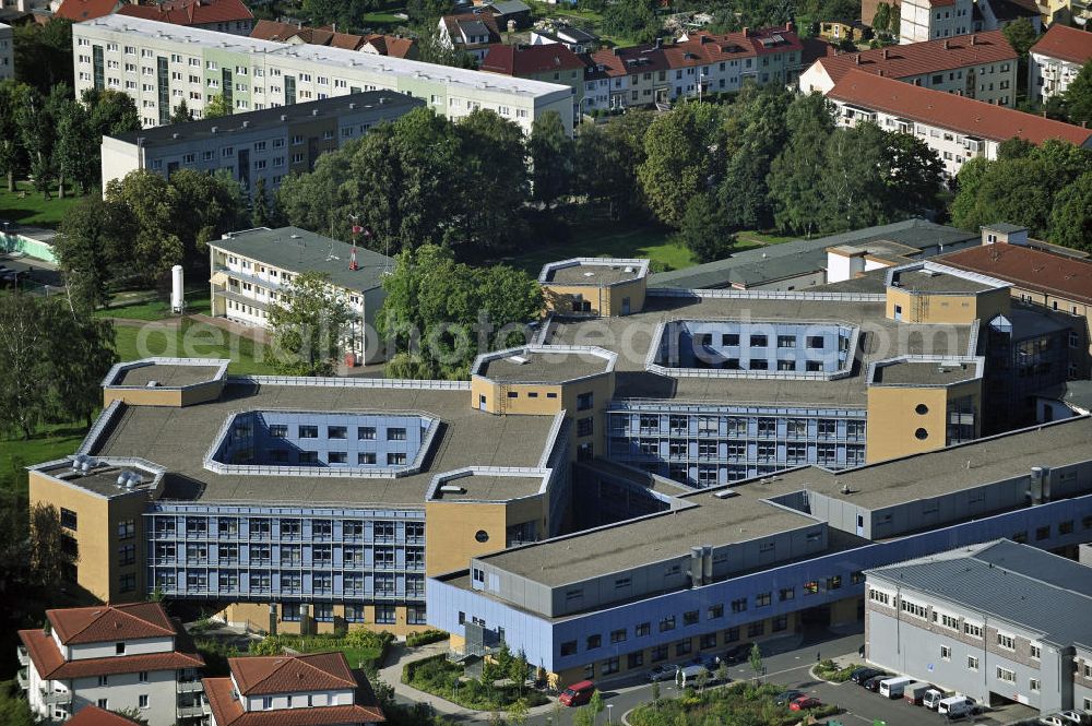 Eisenach from above - Das St.-Georg-Klinikum an der Mühlhauser Straße. Träger des Krankenhauses ist die St. Georg Klinikum Eisenach gGmbH. The St. George's Hospital at the Mühlhauser Strasse. Provider of the hospital is the St. Georg Klinikum Eisenach gGmbH.