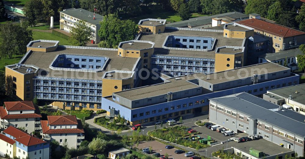 Aerial image Eisenach - Das St.-Georg-Klinikum an der Mühlhauser Straße. Träger des Krankenhauses ist die St. Georg Klinikum Eisenach gGmbH. The St. George's Hospital at the Mühlhauser Strasse. Provider of the hospital is the St. Georg Klinikum Eisenach gGmbH.