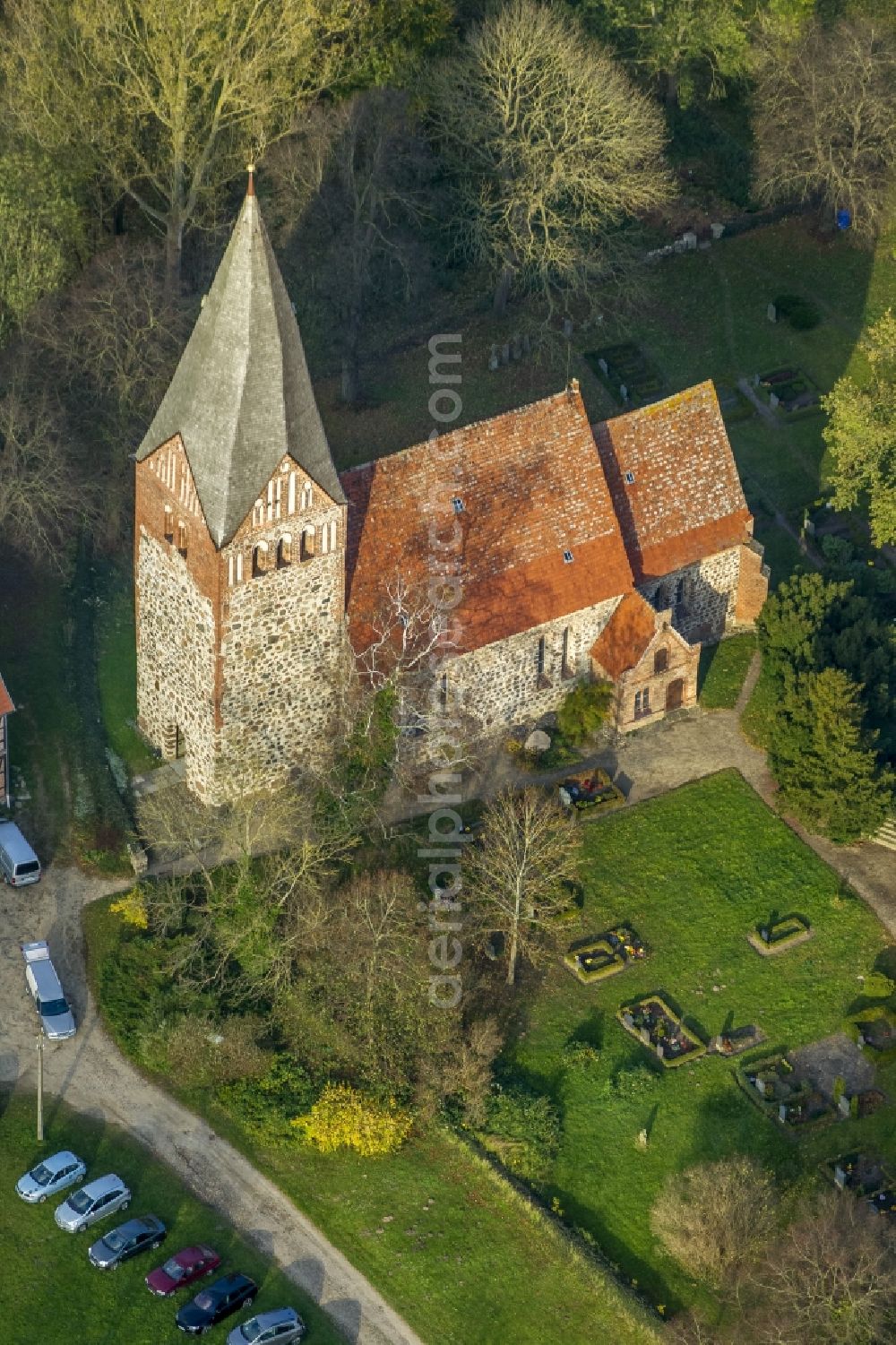 Aerial photograph Dargun - St. John's Church in Levin Dargun in Mecklenburg - Western Pomerania