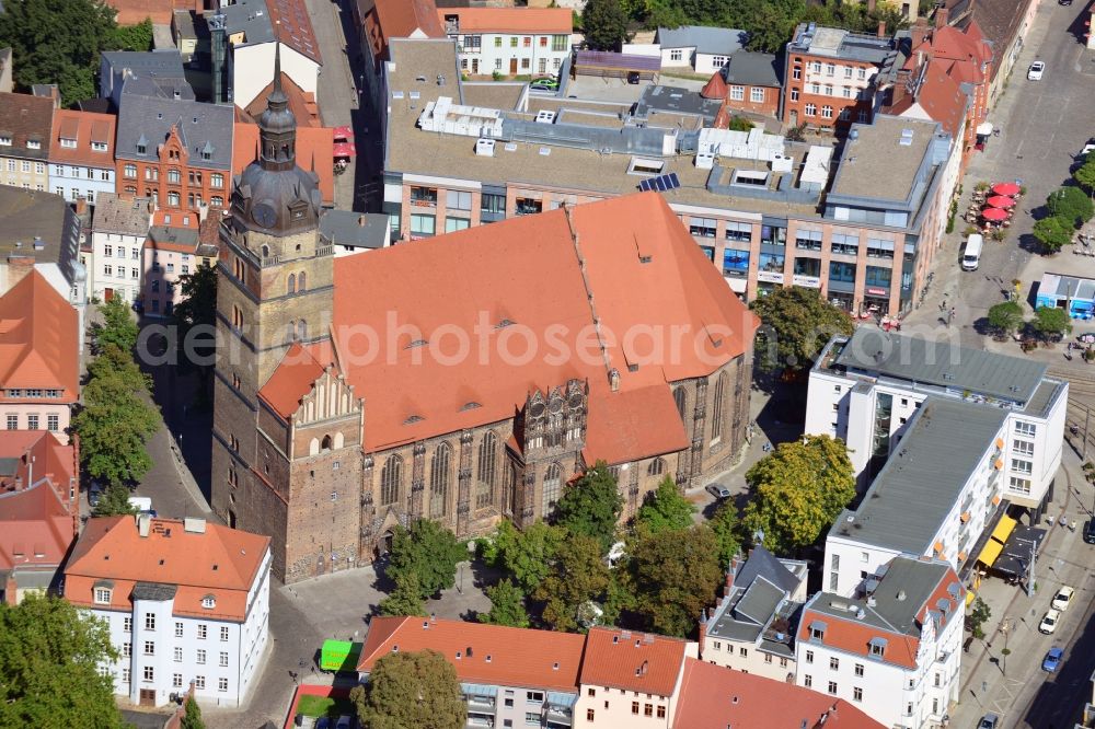 Brandenburg an der Havel from the bird's eye view: Church St. Katharinen at Katharinenkirchplatz in Brandenburg an der Havel in Brandenburg