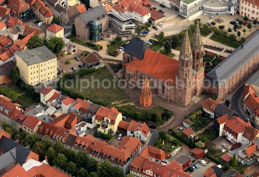 Heilbad Heiligenstadt from the bird's eye view: Church St. Marien and chapel in Bad Heiligenstadt in Thuringia