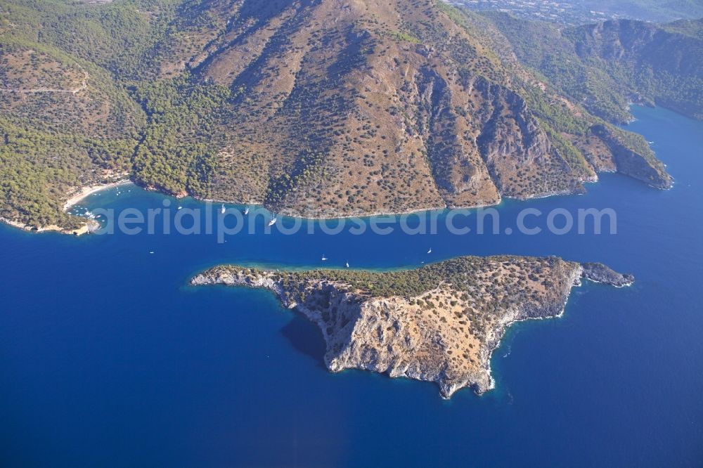 Aerial photograph Ölüdeniz - St Nicholas Island in the bay of Oeluedeniz in Turkey