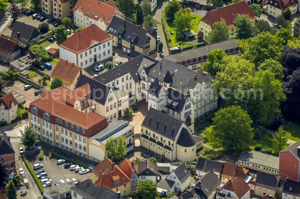 Werl from the bird's eye view: St. Ursula pin Ursuline convent with other things, education center and the Walburgisheim in Werl in the state of North Rhine-Westphalia