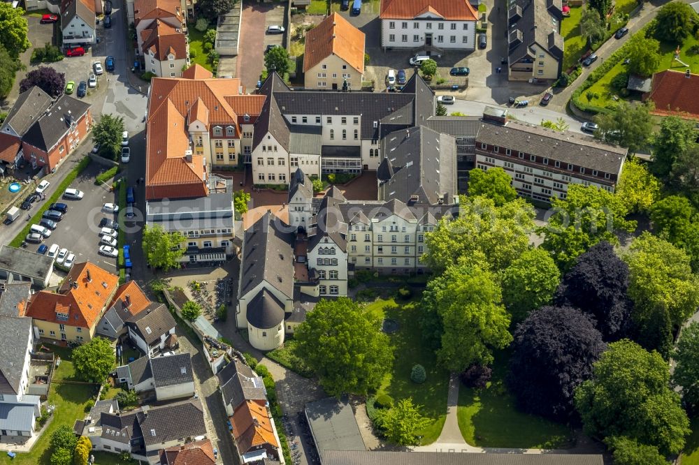 Werl from above - St. Ursula pin Ursuline convent with other things, education center and the Walburgisheim in Werl in the state of North Rhine-Westphalia