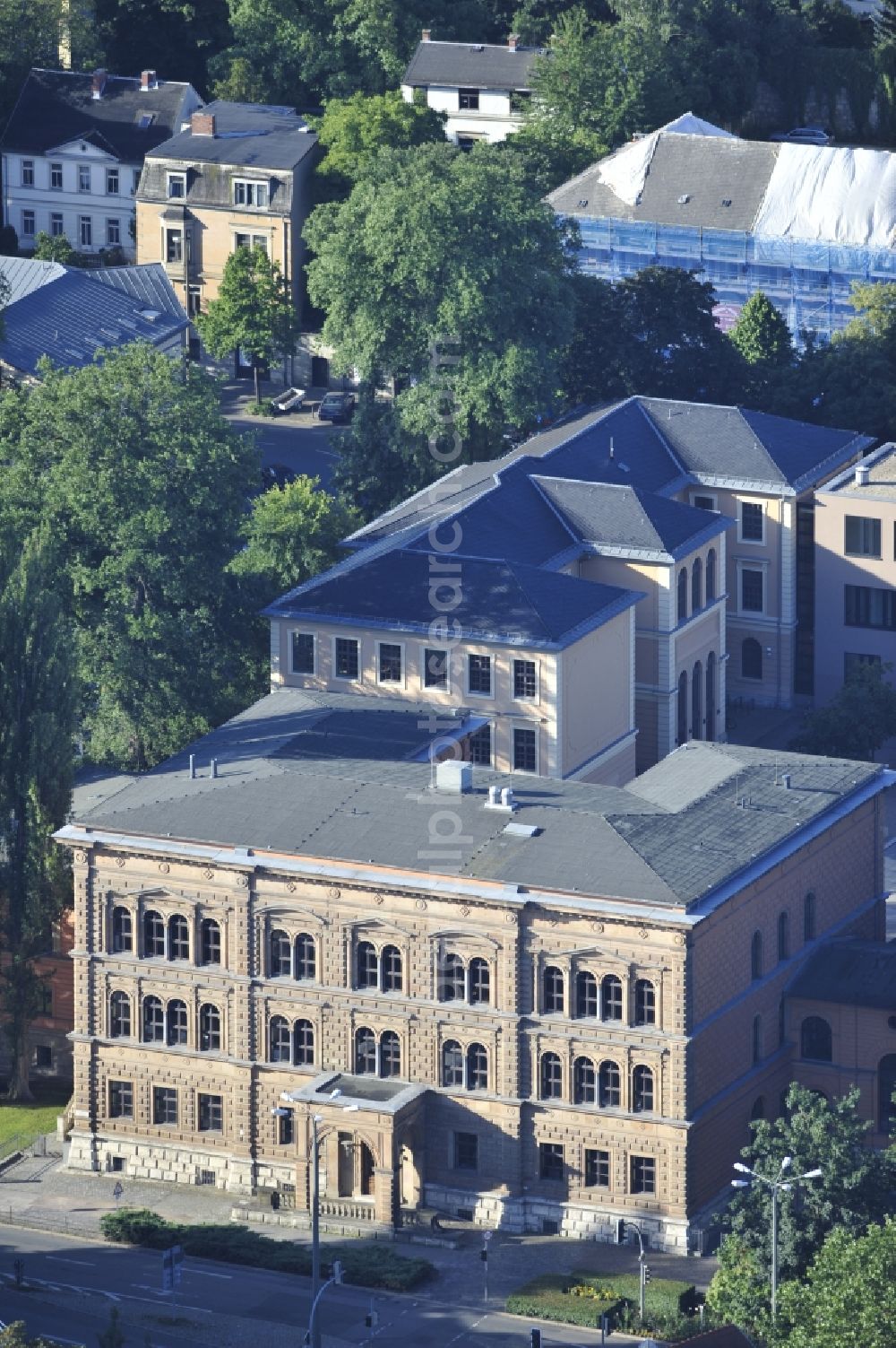 Weimar from above - View of the State Community School Jenaplanschule Weimar in Thuringia