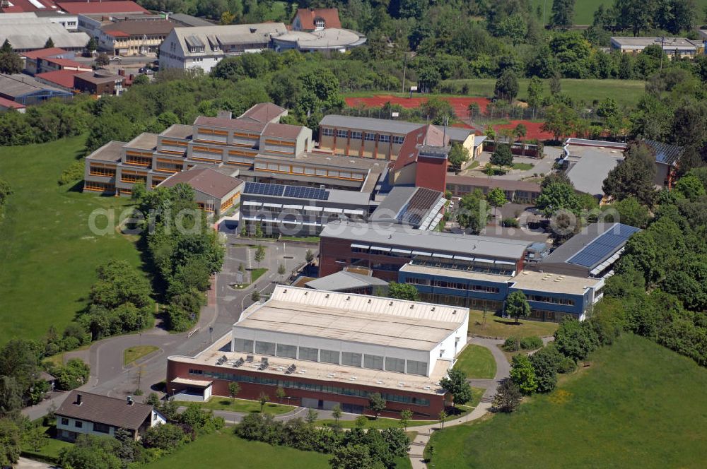 Aerial photograph Bad Neustadt - Blick auf die Staatliche Realschule Werner von Siemens in Bad Neustadt am Rhönblick 17. View of the State Secondary school Werner von Siemens in Bad Neustadt.