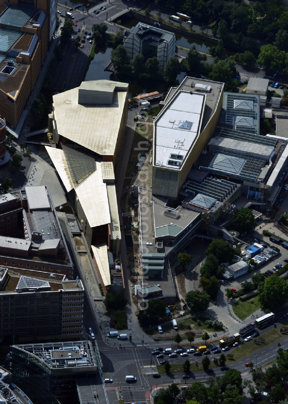 Berlin OT Tiergarten from above - View of the National Library Berlin and the Theatre am Potsdamer Platz