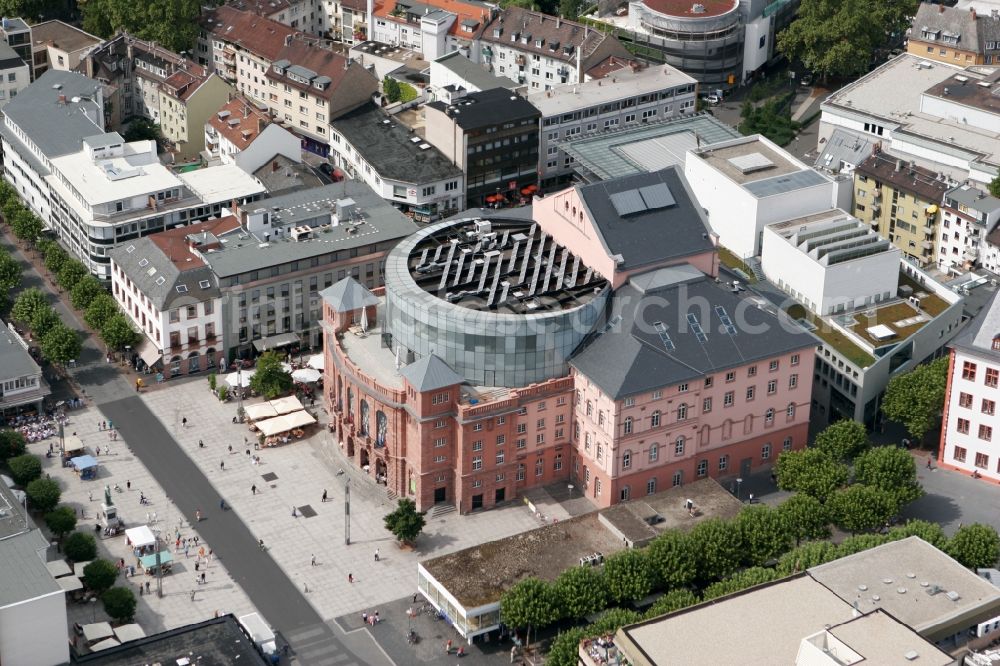 Aerial photograph Mainz - State Theater on Place Gutenberg in Mainz in Rhineland-Palatinate