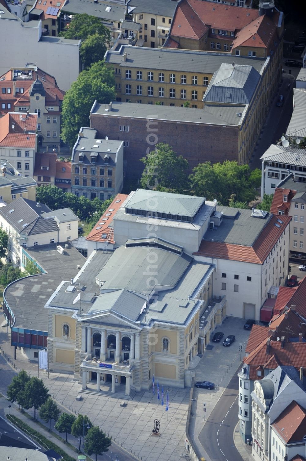 Aerial photograph Halle Saale - The State Theatre and Opera House Halle (Saale)