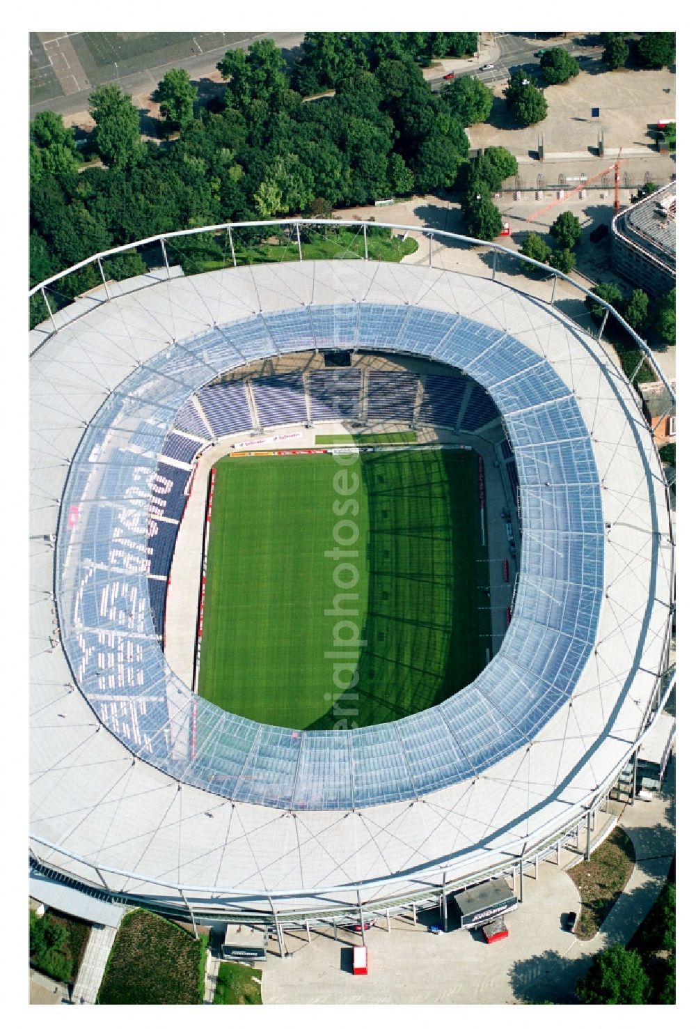 Aerial photograph Hannover - AWD- Arena stadium in Calenberger Neustadt district of Hanover, in Lower Saxony