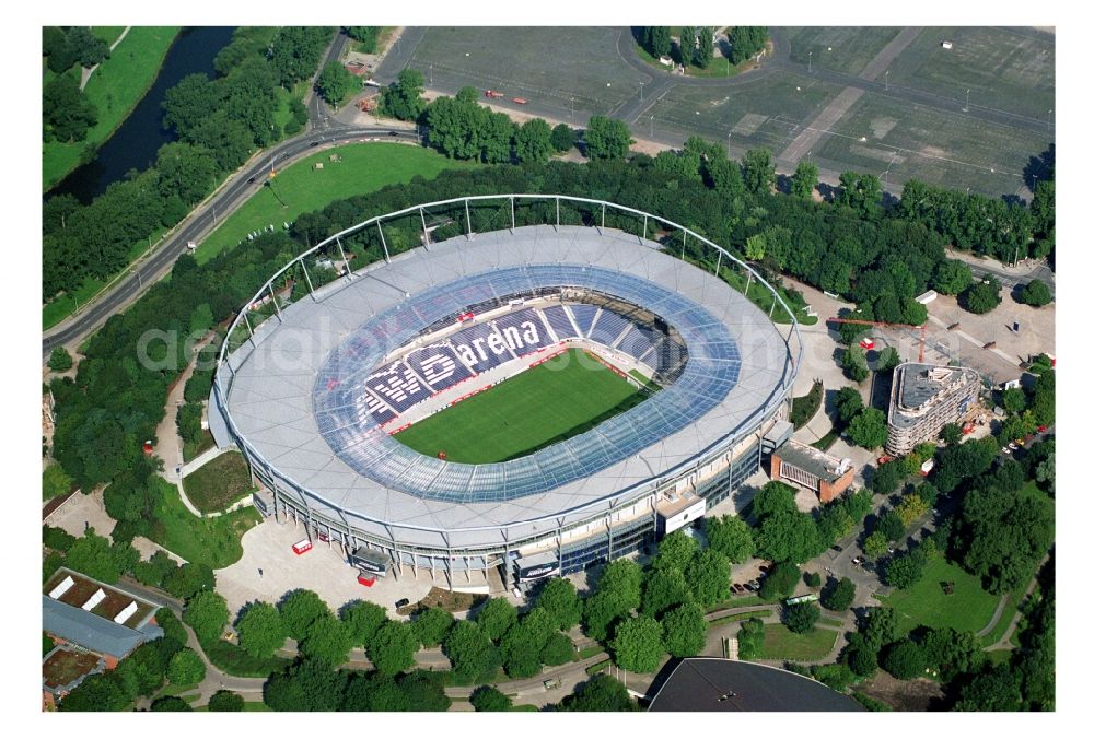 Hannover from the bird's eye view: AWD- Arena stadium in Calenberger Neustadt district of Hannover, in Lower Saxony