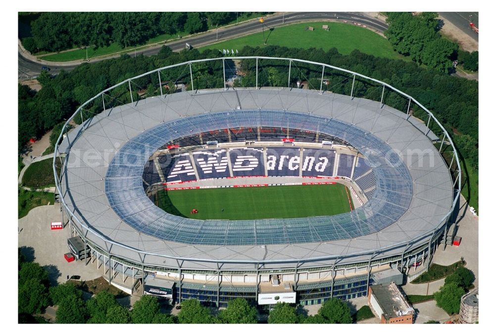 Hannover from above - AWD- Arena stadium in Calenberger Neustadt district of Hannover, in Lower Saxony