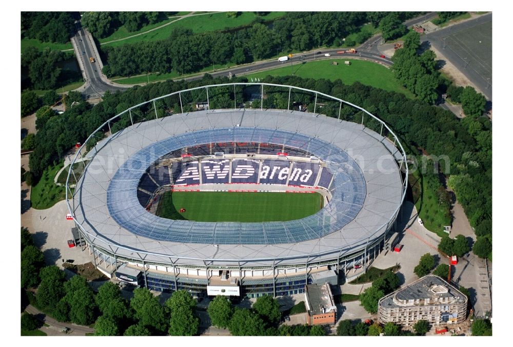 Hannover from the bird's eye view: AWD- Arena stadium in Calenberger Neustadt district of Hannover, in Lower Saxony