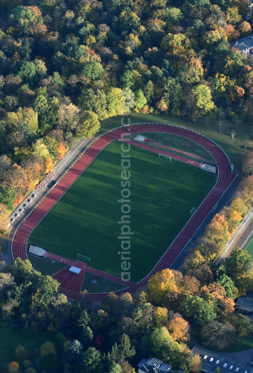 Berlin from the bird's eye view: Football stadium Stadion Britz- South on Buckower Damm in Berlin