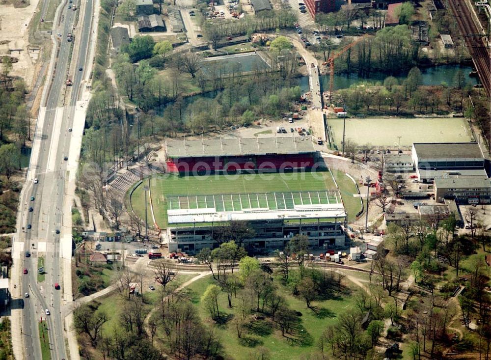 Aerial image Cottbus - Stadion der Freundschaft des Energie Cottbus, Cottbus. Datum: 22.04.03