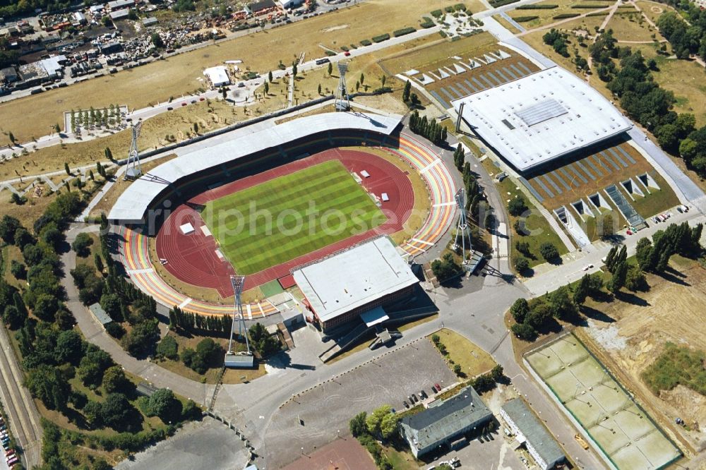 Aerial photograph Berlin - Stadium at the Friedrich-Ludwig-Jahn-Sportpark in Berlin Prenzlauer Berg