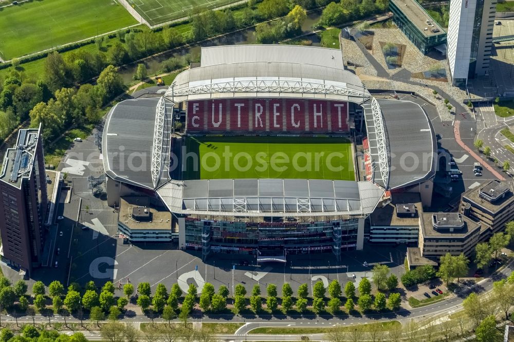 Utrecht from above - Galgenwaard stadium in Utrecht in the Netherlands