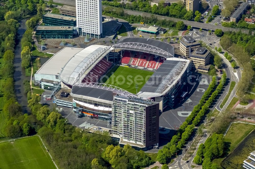 Utrecht from the bird's eye view: Galgenwaard stadium in Utrecht in the Netherlands