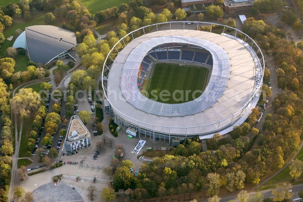 Aerial photograph Hannover - HDI Arena stadium in Calenberger Neustadt district of Hanover, in Lower Saxony