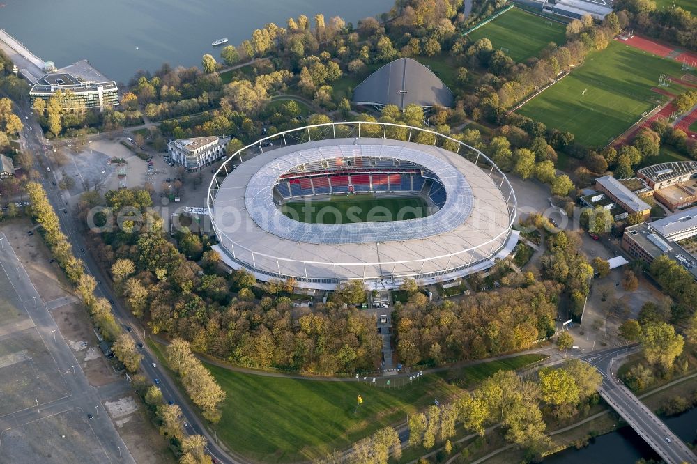 Aerial image Hannover - HDI Arena stadium in Calenberger Neustadt district of Hanover, in Lower Saxony