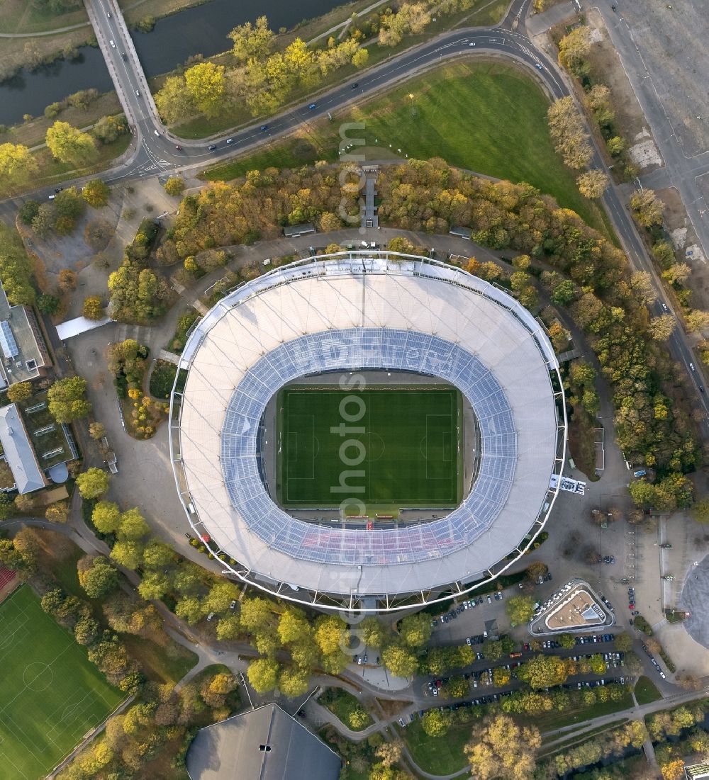 Hannover from the bird's eye view: HDI Arena stadium in Calenberger Neustadt district of Hanover, in Lower Saxony