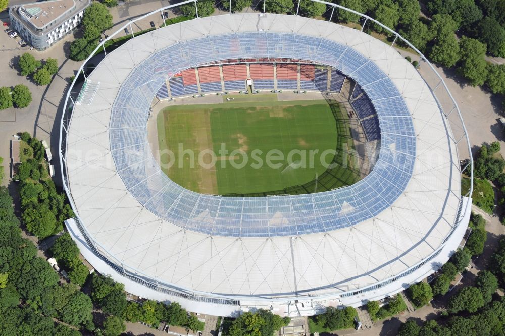 Hannover from the bird's eye view: HDI Arena stadium in Calenberger Neustadt district of Hanover, in Lower Saxony