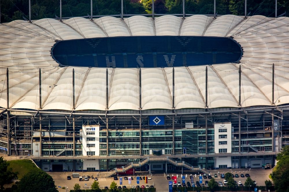 Aerial photograph Hamburg - The stadium Imtech-Arena is the home ground of German Bundesliga club HSV