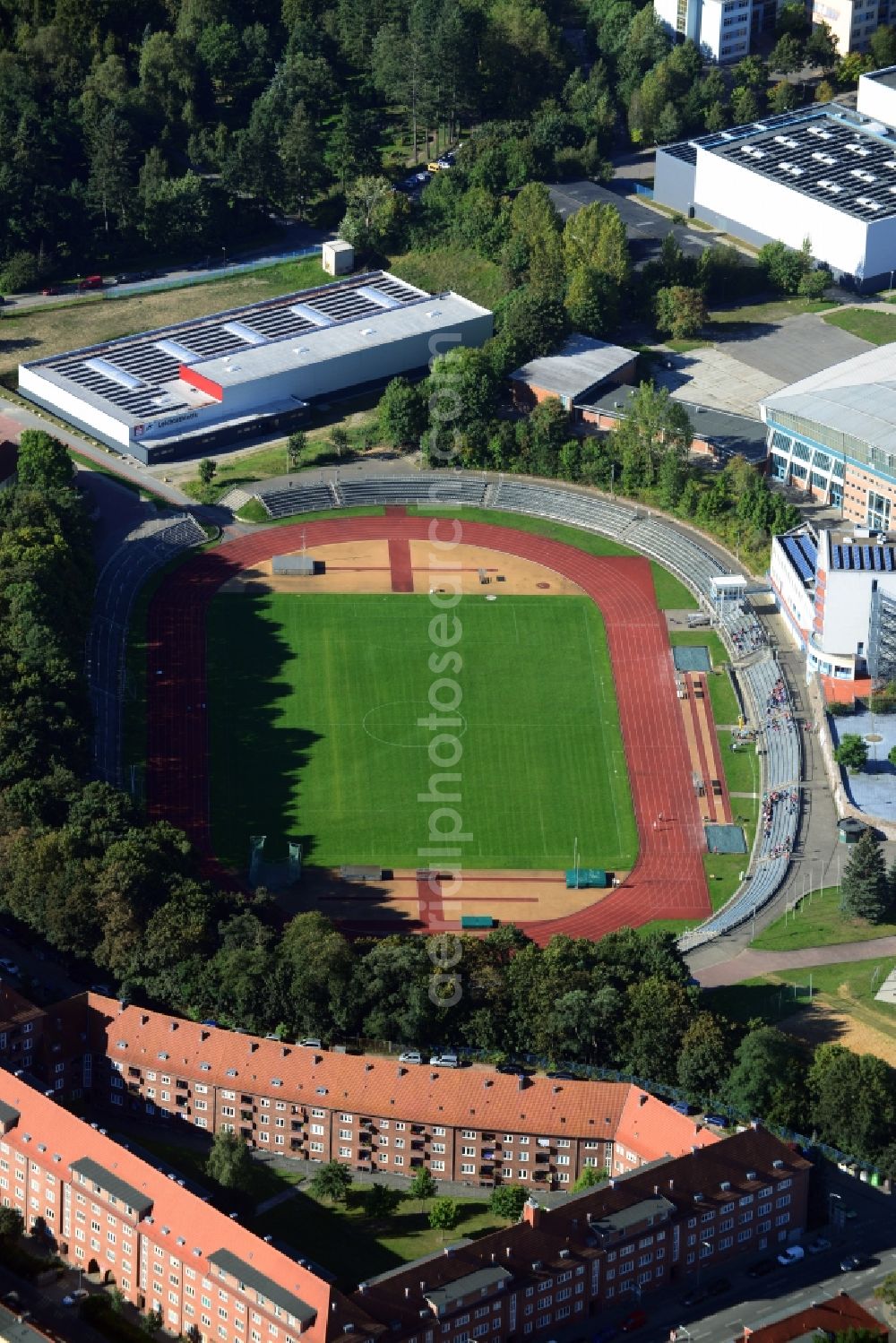 Aerial photograph Schwerin - Stadium Lambrechtsgrund in Schwerin in Mecklenburg-Western Pomerania