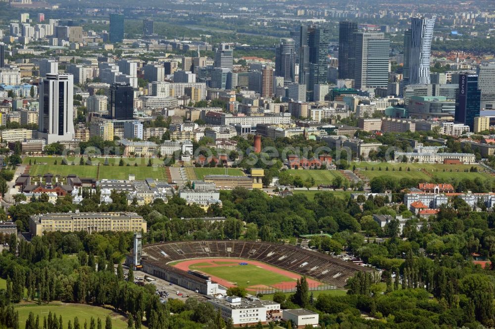 Aerial image Warschau - Stadium lekkoatletyczny RKS Skra at ul Wawelska in Warsaw in Poland