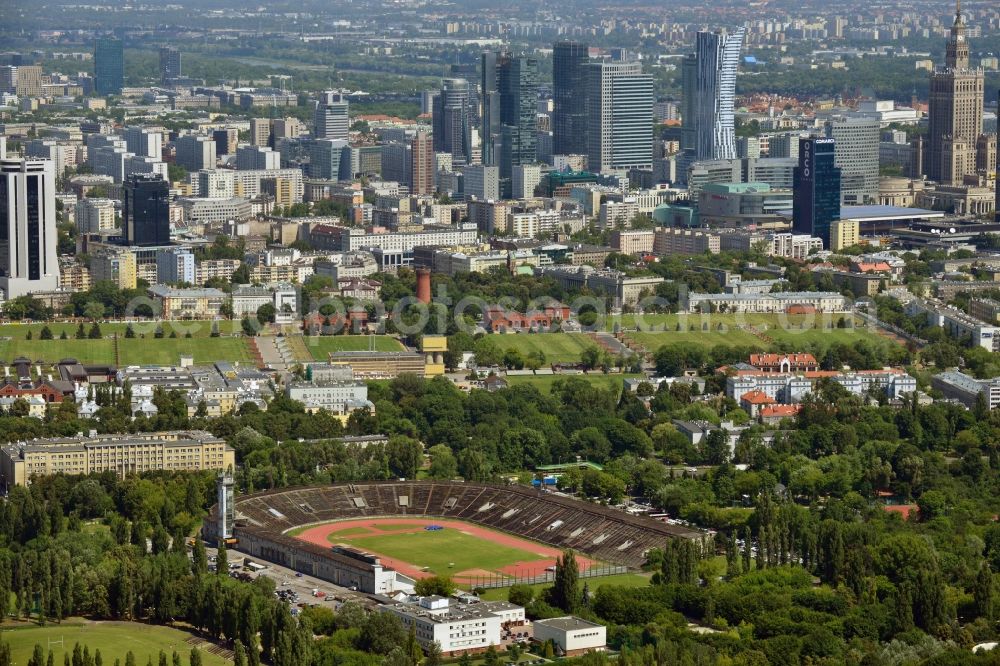 Aerial photograph Warschau - Stadium lekkoatletyczny RKS Skra at ul Wawelska in Warsaw in Poland