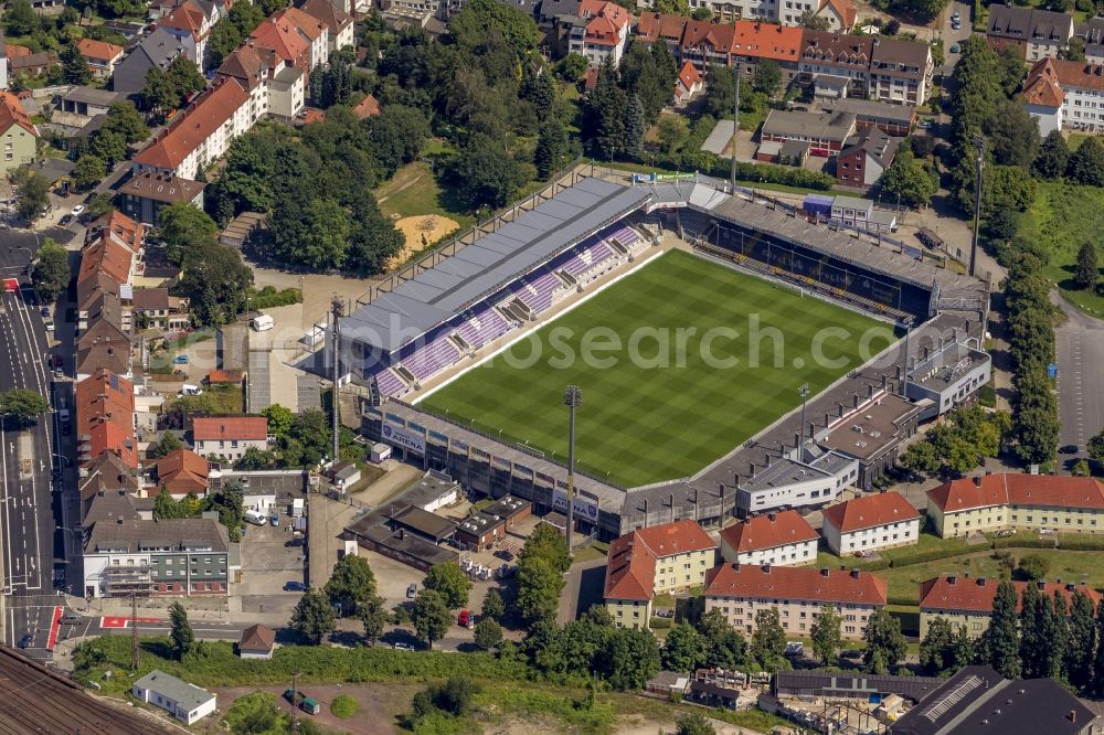 Aerial photograph Osnabrück - Osnatel-ARENA Stadium (formerly Stadium at Bremen bridge or Piepenbrock Stadium) in Osnabrück in Lower Saxony