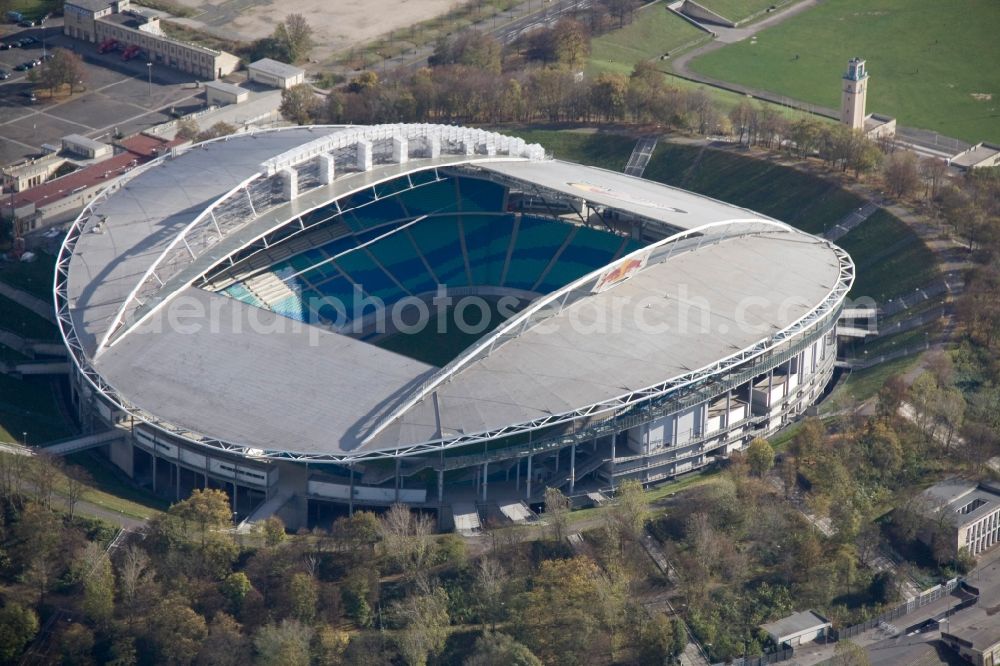 Leipzig from above - The Red Bull Arena, formerly Central Stadium, is the largest stadium in Leipzig