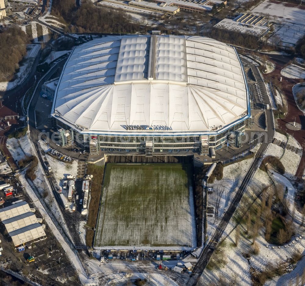 Aerial image Gelsenkirchen - Stadium and Sports Park VELTINS Arena in Gelsenkirchen in North Rhine-Westphalia