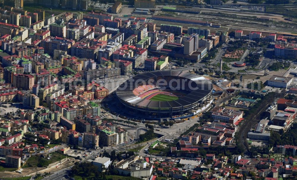 Neapel from the bird's eye view: Football Stadium San Paolo Stadium in Naples, Italy