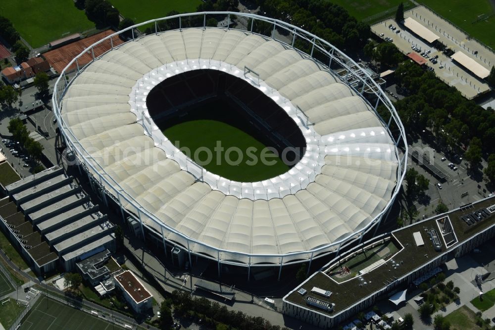 Stuttgart from the bird's eye view: Sports facility grounds of the Arena stadium in Stuttgart in the state Baden-Wuerttemberg