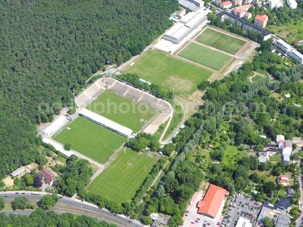 Berlin - Köpenick from above - Stadion an der Wuhlheide - Sitz des 1. FC UNION in Berlin - Köpenick.