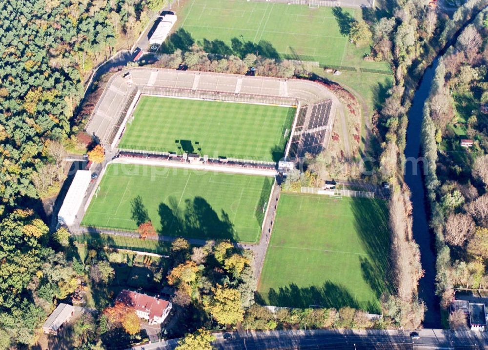 Berlin - Köpenick from the bird's eye view: Stadion Wuhlheide (ehem. Union).