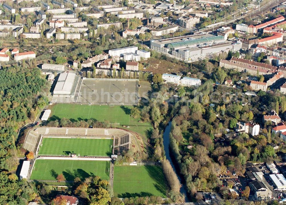 Berlin - Köpenick from the bird's eye view: Stadion Wuhlheide (ehem. Union).