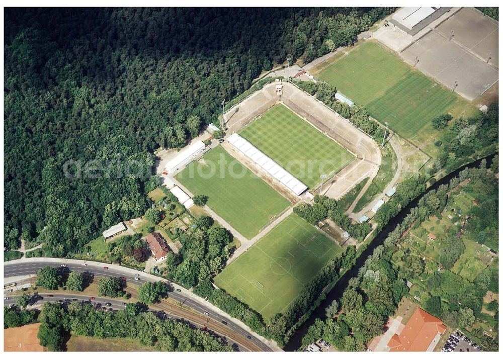 Berlin - Köpenick from above - Stadion an der Wuhlheide - Sitz des 1. FC UNION in Berlin - Köpenick.