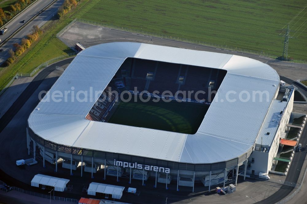 Aerial image Augsburg - WWK formerly SGL Arena stadium of the football club FC Augsburg in Bavaria, Germany