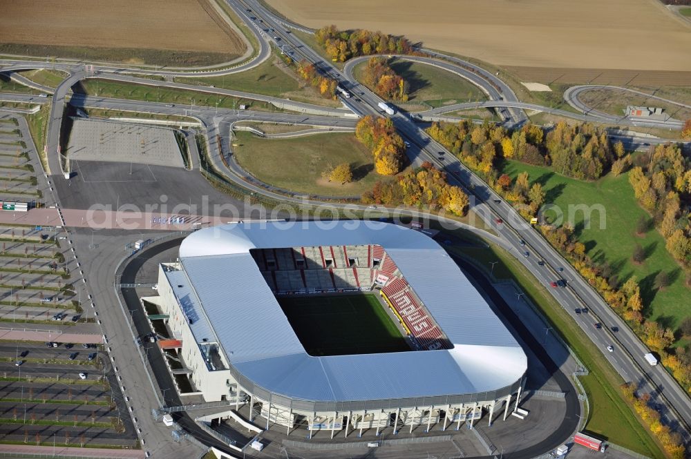 Augsburg from above - WWK formerly SGL Arena stadium of the football club FC Augsburg in Bavaria, Germany