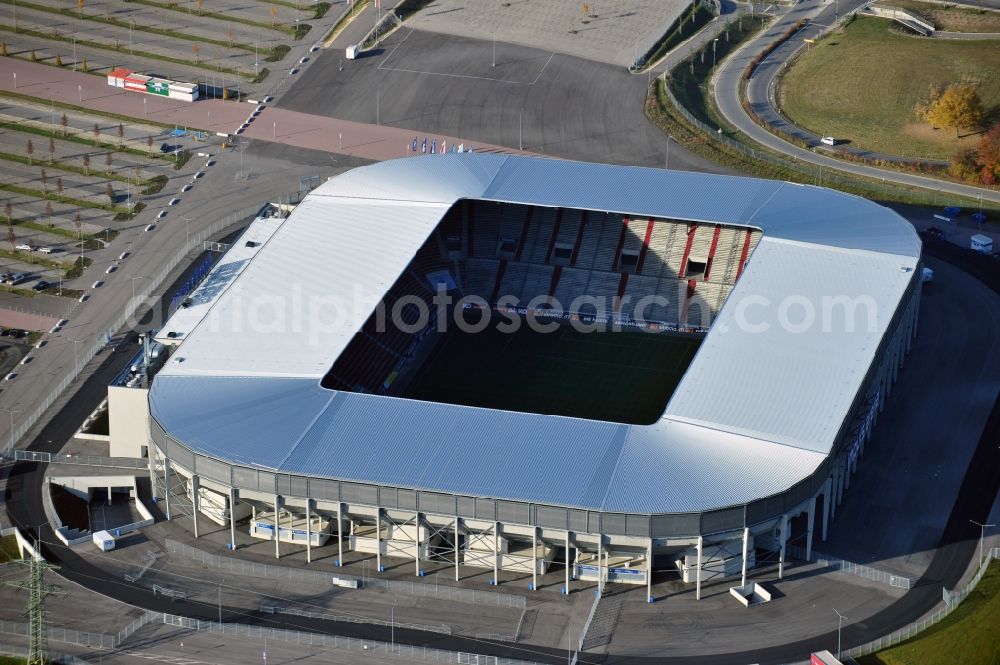 Aerial photograph Augsburg - WWK formerly SGL Arena stadium of the football club FC Augsburg in Bavaria, Germany