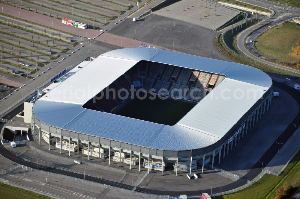 Augsburg from above - WWK formerly SGL Arena stadium of the football club FC Augsburg in Bavaria, Germany