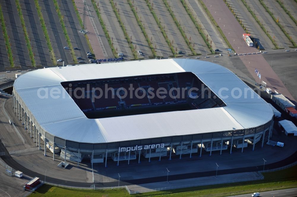 Aerial image Augsburg - WWK formerly SGL Arena stadium of the football club FC Augsburg in Bavaria, Germany