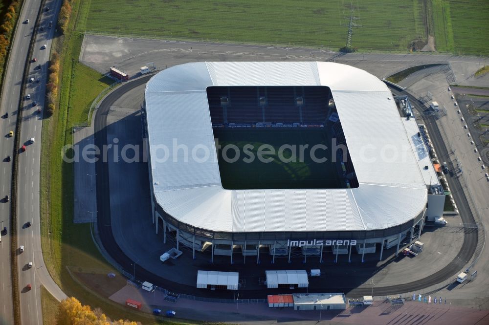 Augsburg from the bird's eye view: WWK formerly SGL Arena stadium of the football club FC Augsburg in Bavaria, Germany