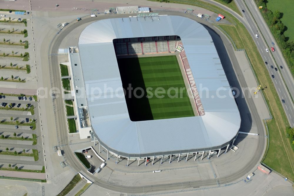 Aerial image Augsburg - WWK formerly SGL Arena stadium of the football club FC Augsburg in Bavaria, Germany