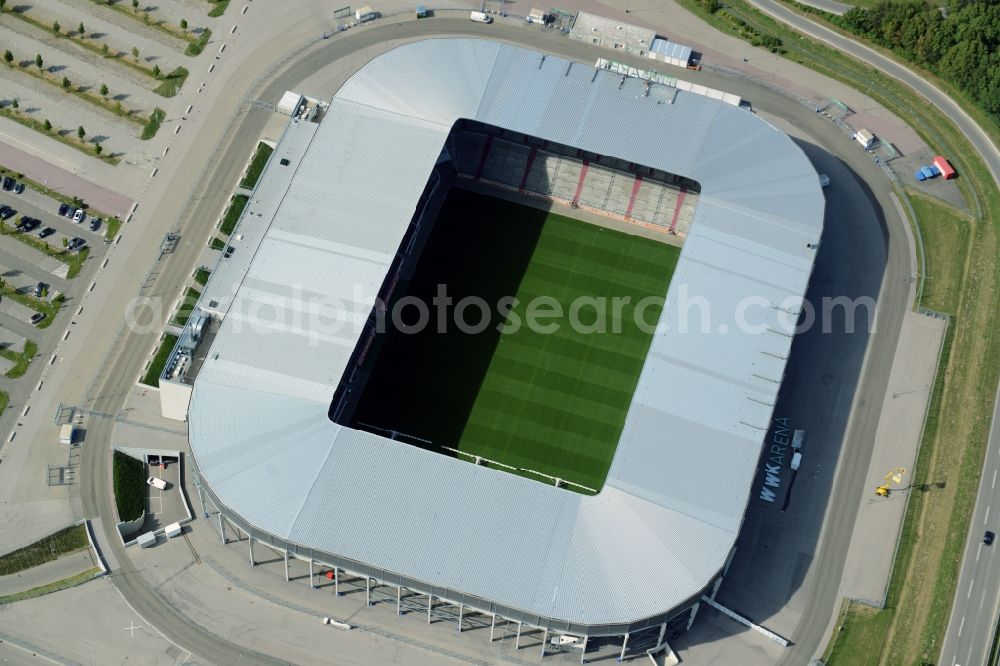 Augsburg from the bird's eye view: WWK formerly SGL Arena stadium of the football club FC Augsburg in Bavaria, Germany