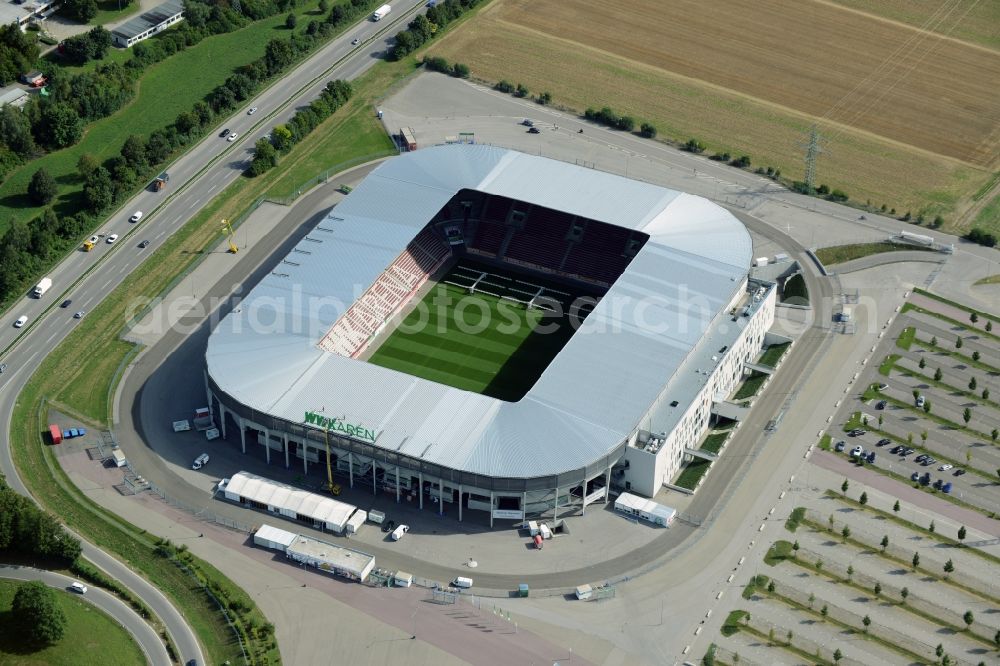 Augsburg from the bird's eye view: WWK formerly SGL Arena stadium of the football club FC Augsburg in Bavaria, Germany