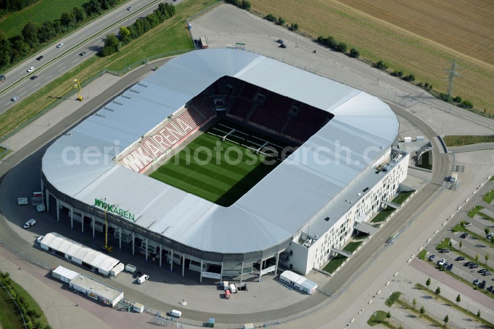 Aerial image Augsburg - WWK formerly SGL Arena stadium of the football club FC Augsburg in Bavaria, Germany